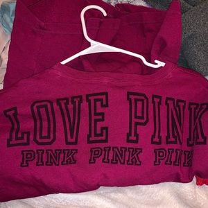 Pink pullover, Maroon in color